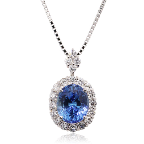 １ｃｔ）プラチナコーンフラワーブルーサファイアペンダント