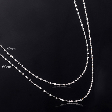 （純プラチナ・４２ｃｍ）ペタルチェーンネックレス