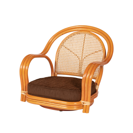 （ロータイプ）籐回転座椅子