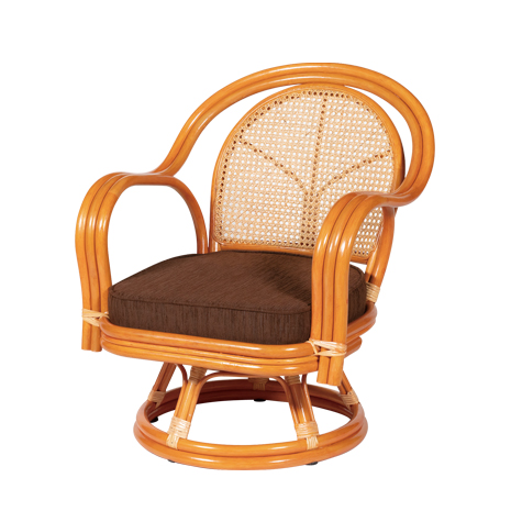 （ミドルタイプ）籐回転座椅子