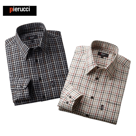 ＜ピエルッチ＞チェック柄シャツ　同サイズ２色組