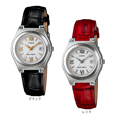 （婦人）＜カシオ＞ソーラー電波腕時計　革ベルト