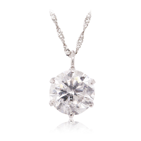 １ｃｔ）鑑定書付プラチナ・Ｄカラーダイヤモンドペンダント