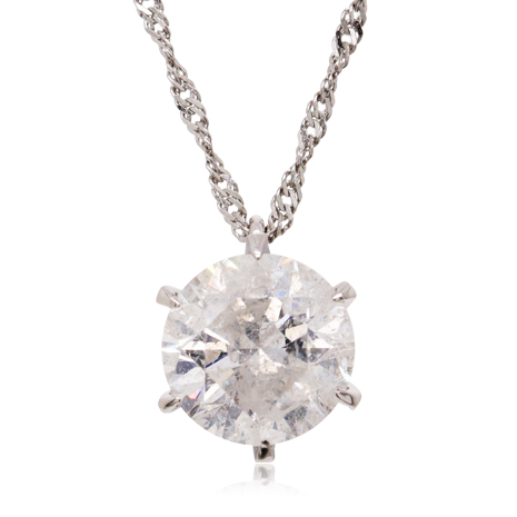 鑑定書付　大粒２ｃｔダイヤモンドペンダント