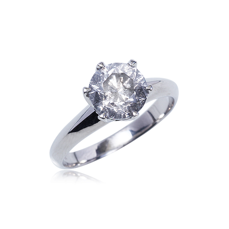 鑑定書付　大粒２ｃｔダイヤモンド立爪リング