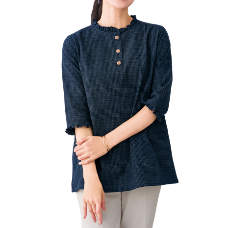 久留米ちぢみ織フリルブラウス