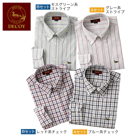 Ｂセット）＜ＤＥＣＯＹ＞カジュアル長袖シャツ　同サイズ２枚組