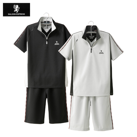 ＜サルーンエクスプレス＞ハーフジップ切替スーツ同サイズ２色組