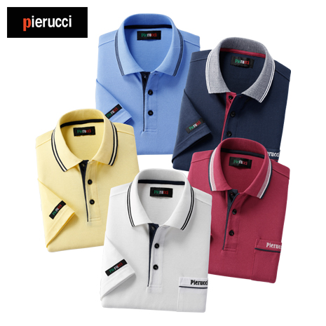 ＜ピエルッチ＞カジュアル半袖ポロシャツ　同サイズ５色組