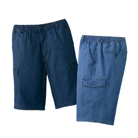 ストレッチデニムハーフパンツ　同サイズ２色組