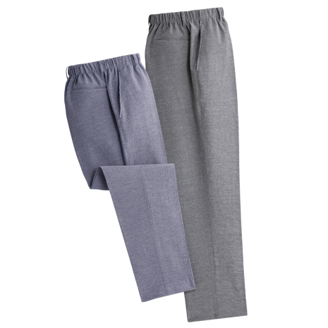 日本製お父さんの杢調綿混パンツ　同サイズ２色組