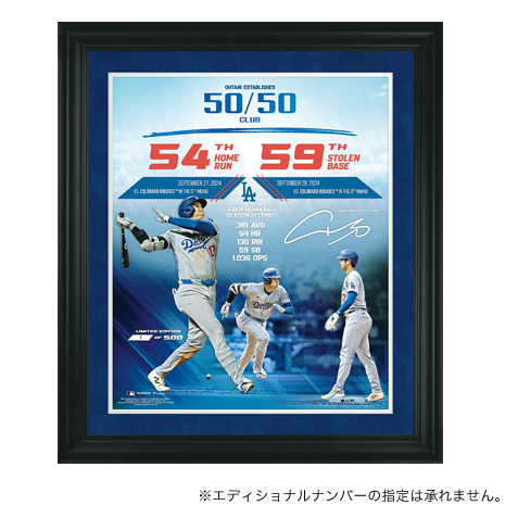 大谷翔平５４本塁打ー５９盗塁達成記念　公式フォトフレーム