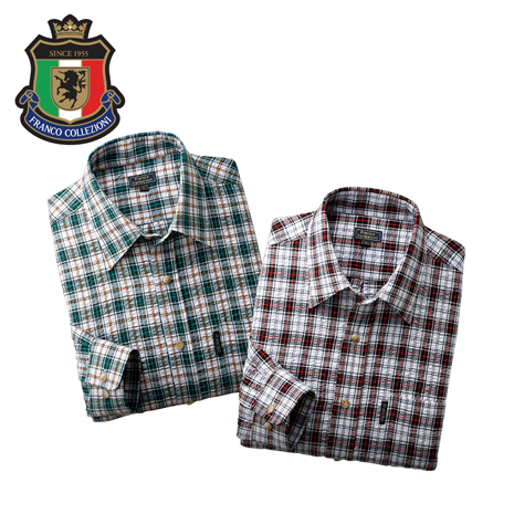 （ロールアップ）サッカー織シャツ　同サイズ２色組