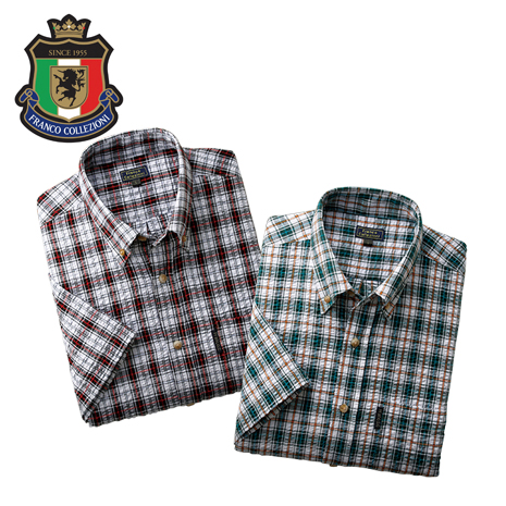 （半袖）サッカー織シャツ　同サイズ２色組