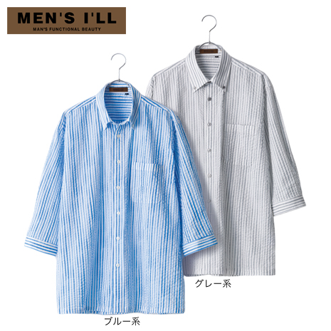 ＜ＭＥＮ’Ｓ　Ｉ’ＬＬ＞ストライプ７分袖シャツ
