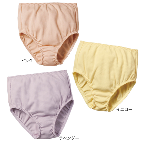 ＜セルヴァン＞深ばきフライス編ショーツ同サイズ３色計６枚組