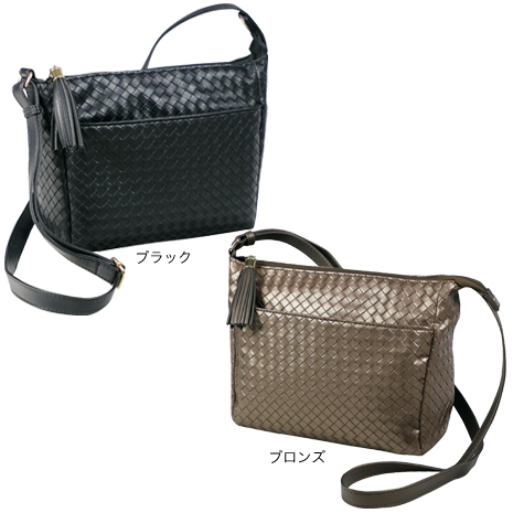 メッシュ型押しショルダーバッグ