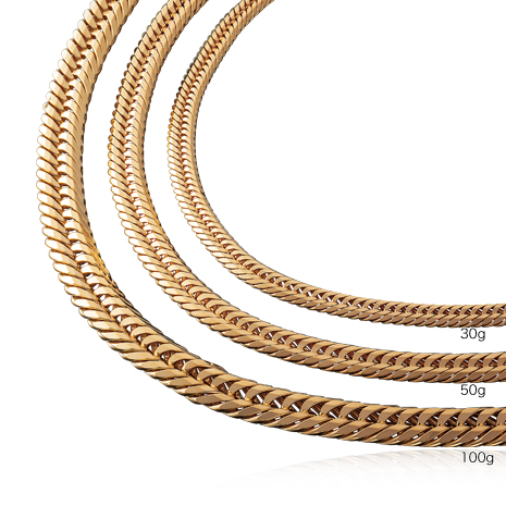 ３０ｇ）１８金トリプル１２面カット喜平ネックレス