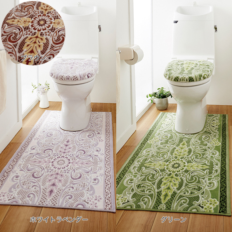 ８０×１６０ｃｍ）モダンオーナメント抗菌防臭加工トイレマット