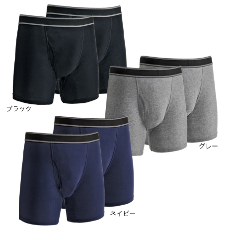 股下まで安心吸水パッド付ボクサーパンツ　同サイズ３色計６枚組