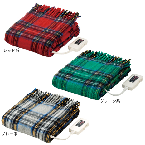チェック柄　電気ひざ掛け毛布