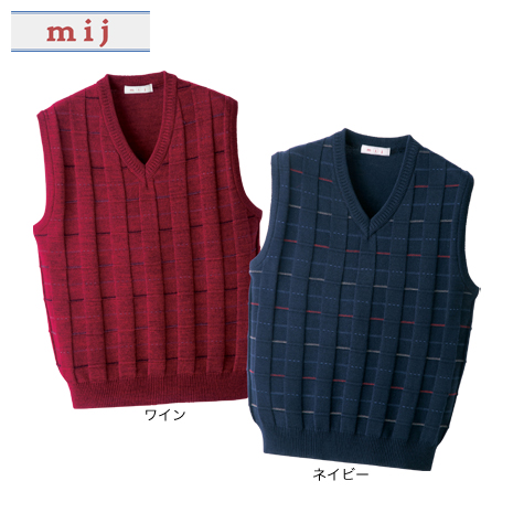 ＜エムアイジェイ＞日本製ウール混Ｖベスト