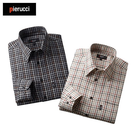 ＜ピエルッチ＞チェック柄シャツ　同サイズ２色組