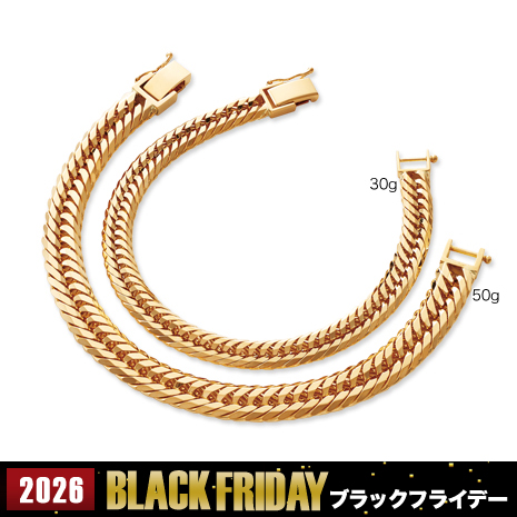 ３０ｇ）１８金トリプル１２面カット喜平ブレスレット