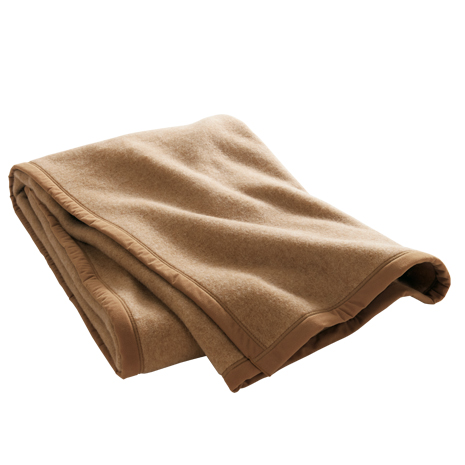 洗えるキャメルとウール毛布