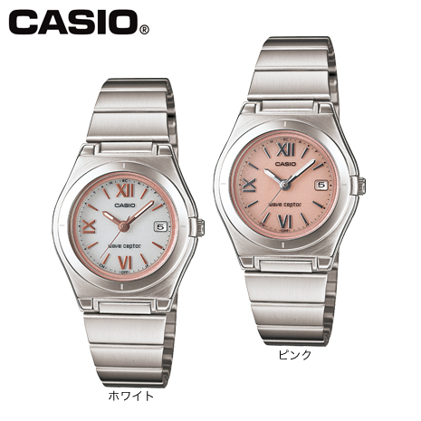 （婦人）＜カシオ＞ソーラー電波腕時計メタルバンド
