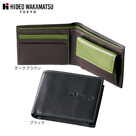 ＜ＨＩＤＥＯ　ＷＡＫＡＭＡＴＳＵ＞牛革　二つ折り財布