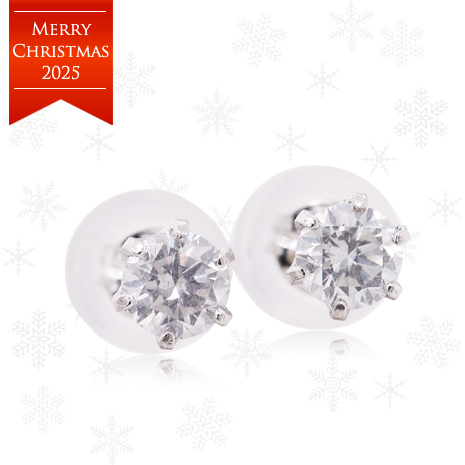 プラチナ０．３ｃｔダイヤモンドスタッドピアス