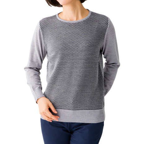 前身頃柄編みプルオーバー