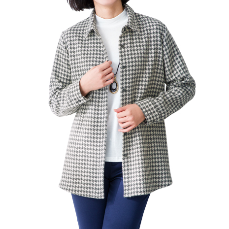 ウール混千鳥柄ブラウザー