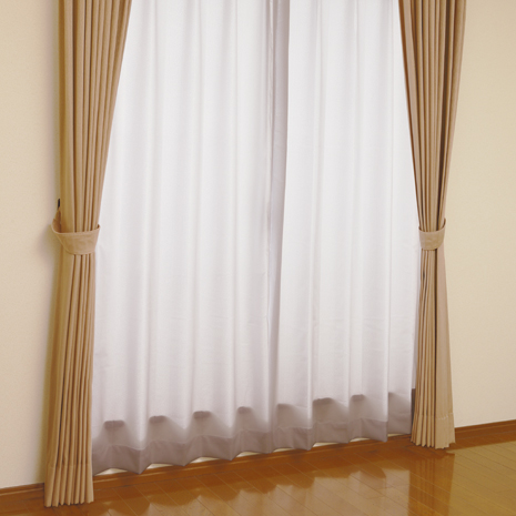 １００×２２８ｃｍ）断熱目隠しレースカーテン　同サイズ２枚組