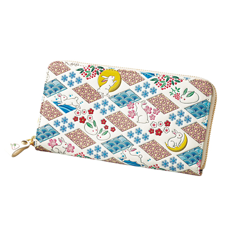 四季彩の福うさぎ　浅草文庫（R）牛革製長財布