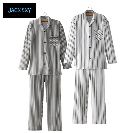 ＜ＪＳ＞紳士ストライプ柄パジャマ　上下同サイズ２色組