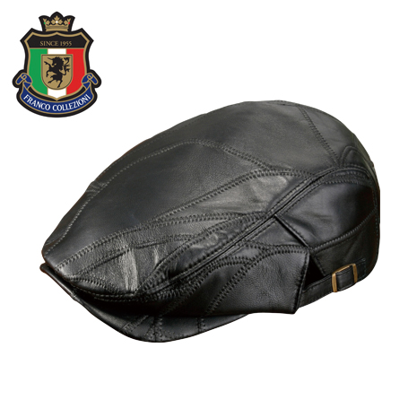 （ハンチング）ラム革パッチワーク